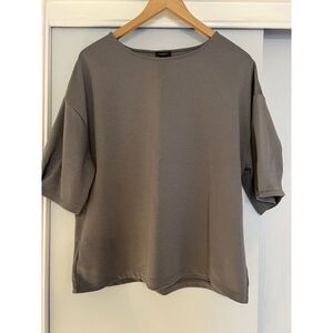 Ann Taylor Factory Gray Size XL Boxy Dress Top Work Wear Drop Shoulder Casual